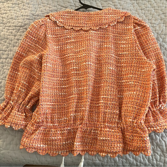 Maje coral tweed scalloped sweater 6 NWT - Picture 9 of 10